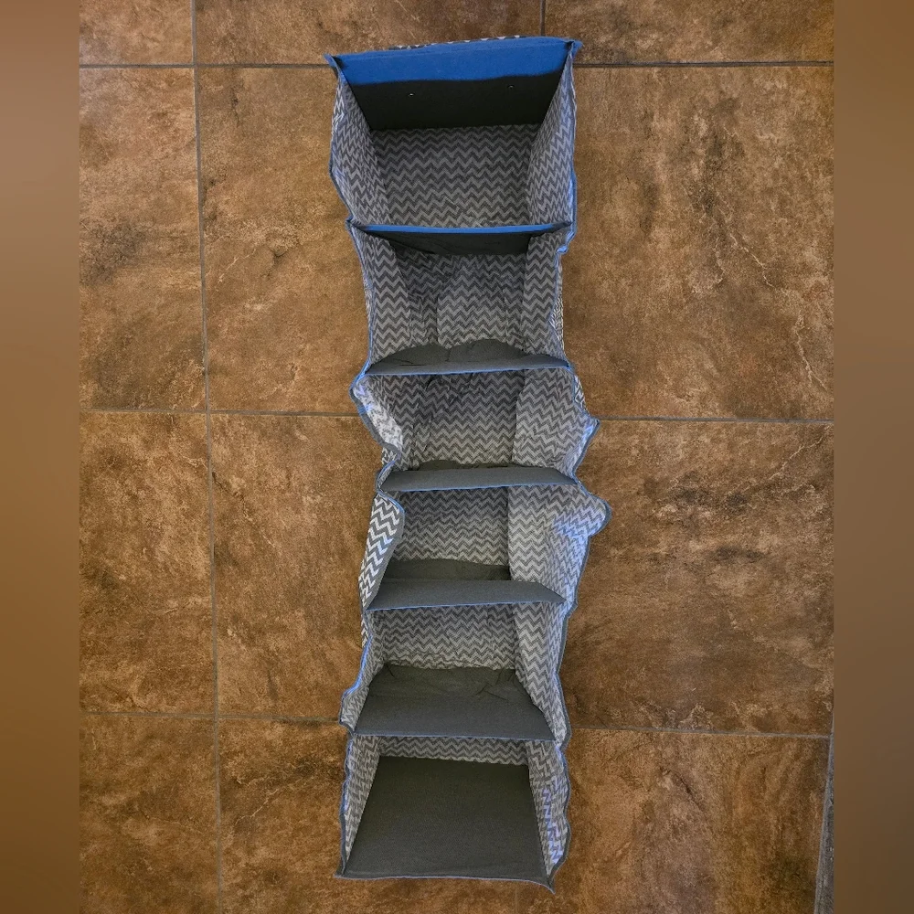 White Grey Chevron Closet Storage Organizer